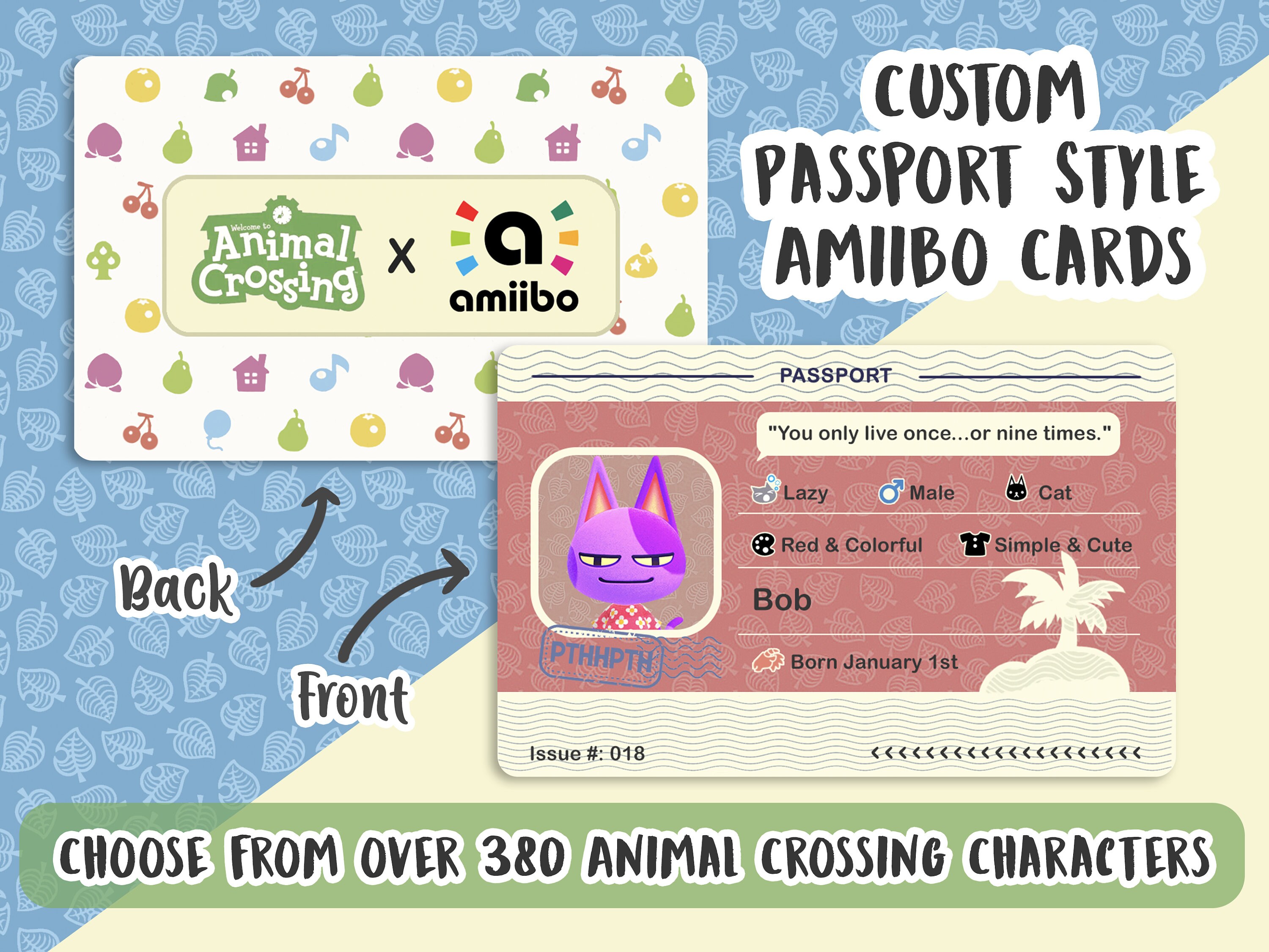 Custom Passport Style Animal Crossing Amiibo Cards Etsy