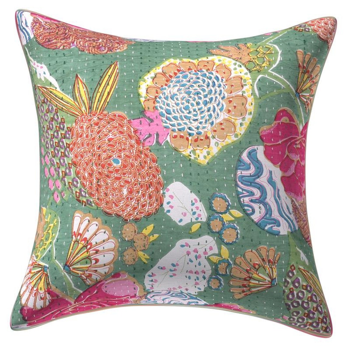 Indian Pillow Covers Kantha Pillow Covers Indian Handmade Etsy