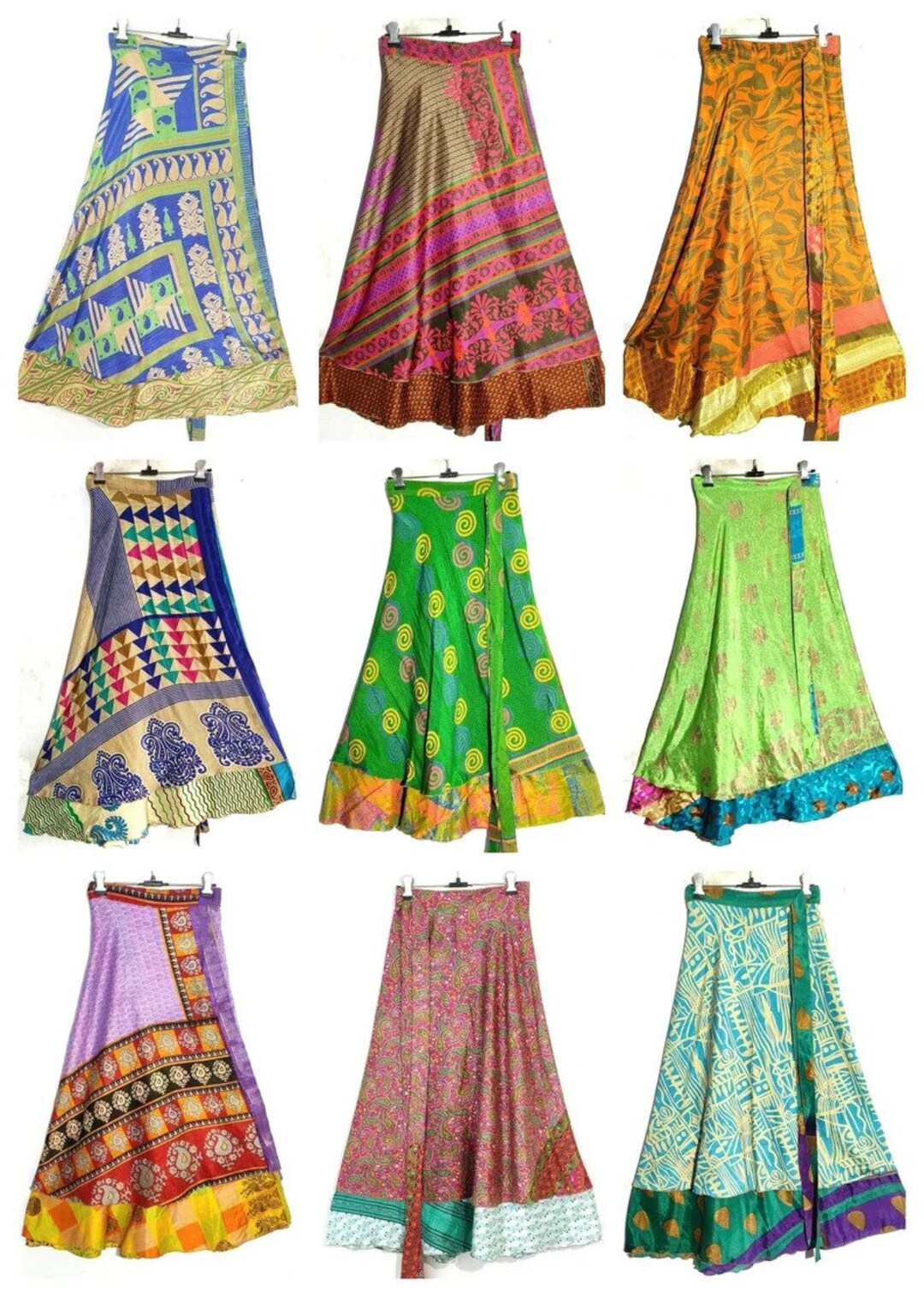 Vintage Silk Skirt Bohemian Skirts Wrap Sari Skirts Women - Etsy