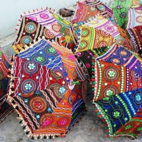 Lotto All'ingrosso 100 Ombrellini Decorativi Vintage In Cotone – Parasole Per Matrimoni