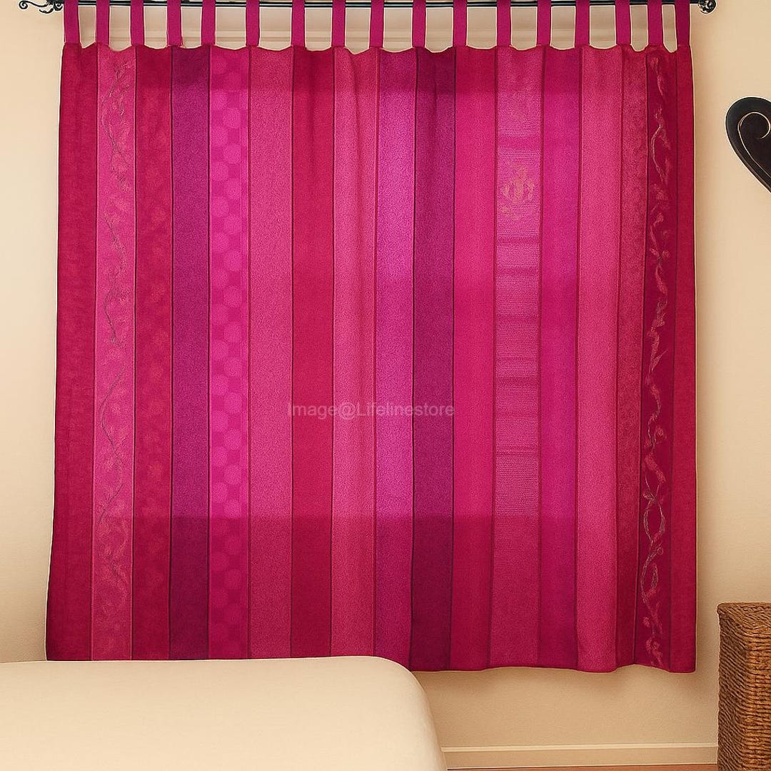 FREE SHIPPING - Indian Handmade Silk Saree Fabric Curtain Decorative ...