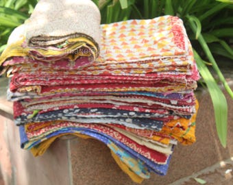 Kantha Wholesale Vintage Throw Indian Cotton Reversible Handmade Bedcover Ralli Twin Bohemian Hand Stitched Coverlet Quilt