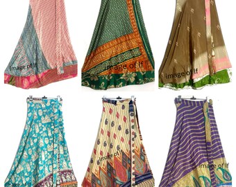 Vintage Indian Silk Maxi Skirt,Bohemian Skirt,Floral maxi skirt,Hippie Skirts,Boho skirt,Summer skirts,Wrap skirt (Assorted Colors)