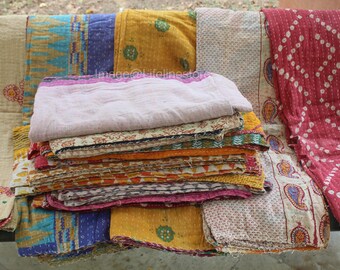 Wholesale Lot Of Indian Vintage Kantha Quilt Throw Reversible Blanket Bedspread Cotton Fabric BOHEMIAN quilt