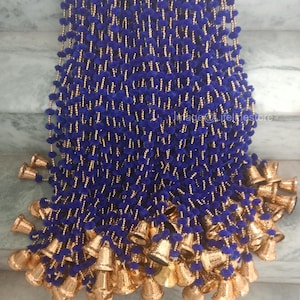 10 Pc FREE SHIPING Pom pom Wedding Backdrop Decor Bell String,Indian Handmand Bell Garlands, Indian Wedding Mehndi Sangeet Party Decor