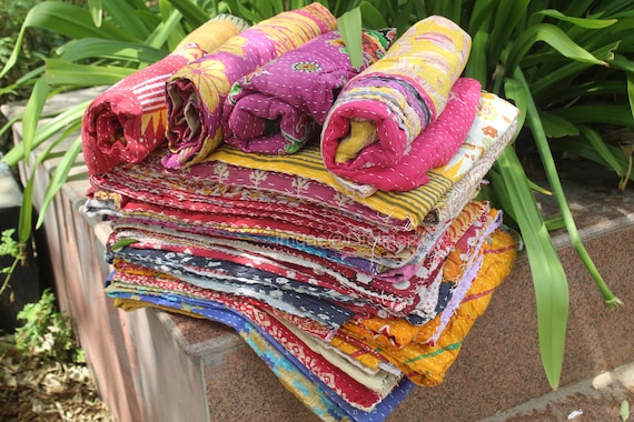 Wholesale Lot Vintage Kantha Quilts,vintage kantha quilt wholesale,kantha quilt lot,wholesale quilts Bedding, Bedspread blanket