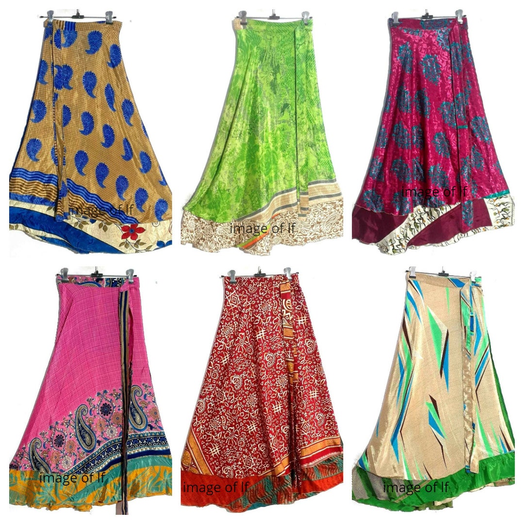 Wholesale Indian 2 Layer Vintage 36 Long Silk Skirts - Etsy