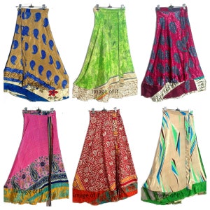 Wholesale Indian 2 Layer Vintage 36 Long Silk Skirts Women Wrap ...
