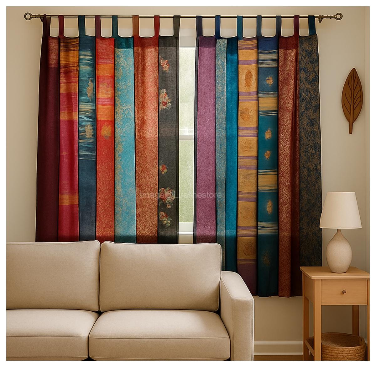 FREE SHIPPING - Indian Handmade Silk Saree Fabric Curtain Decorative ...