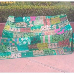 Indian vintage handmade patchwork Kantha quilt