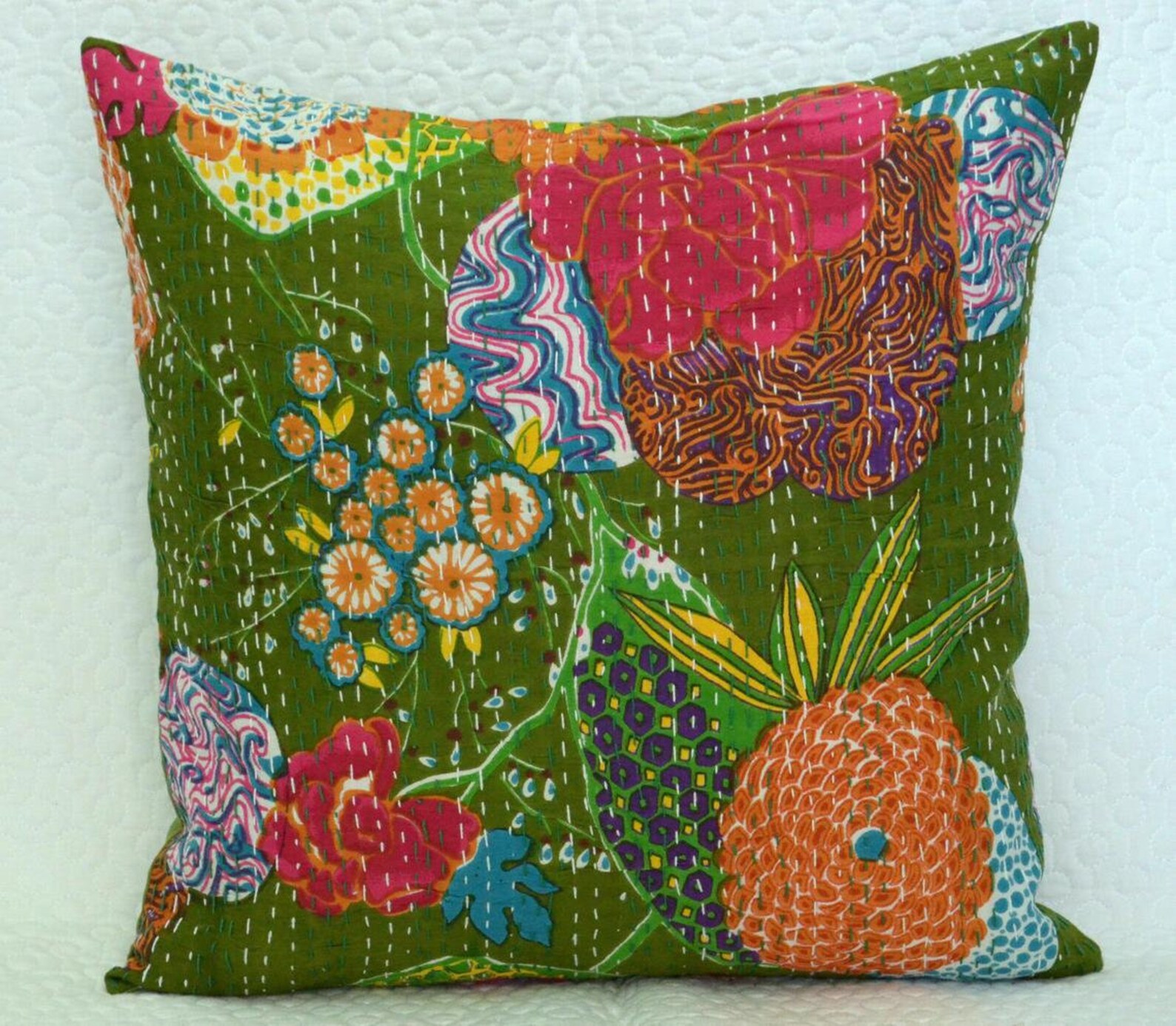 Indian Pillow Covers Kantha Pillow Covers Indian Handmade Etsy