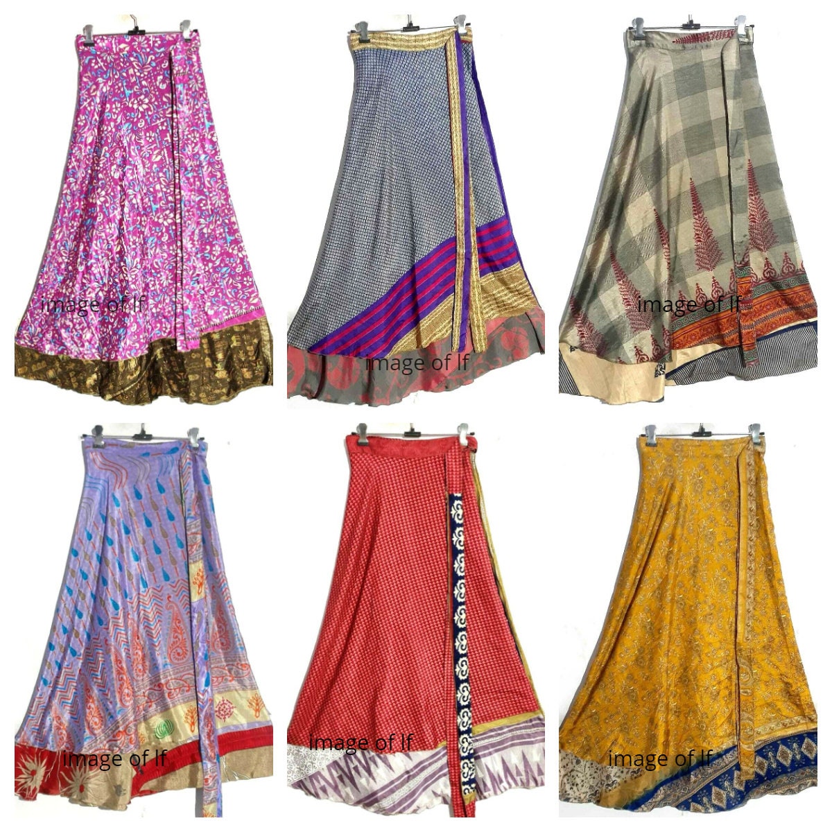 5 Pc Lot Indian Vintage Silk Wrap Skirt Women Beach Skirt Boho - Etsy