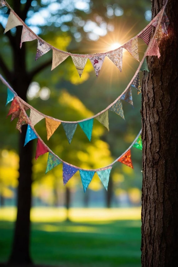 Vibrant Handmade Sari Bunting Garland