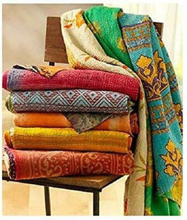Wholesale lot Indian throw Patchwork quilt Cotton quilts Kantha quilt vintage throw quilting cotton quilt cover throw blanket handmade throw