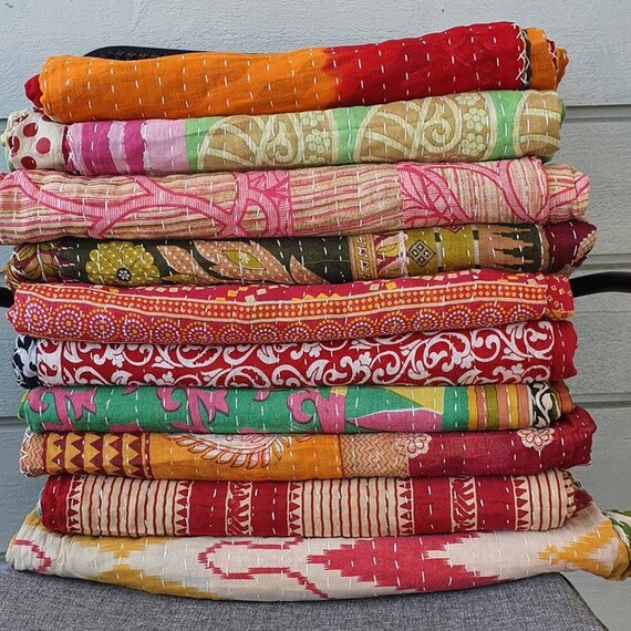 Kantha bedspread hot sale