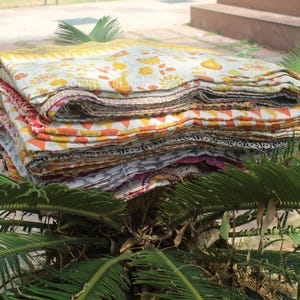 Wholesale Lot Of Indian Kantha Quilt Throw Reversible Blanket Bedspread Cotton Fabric BOHEMIAN quilt