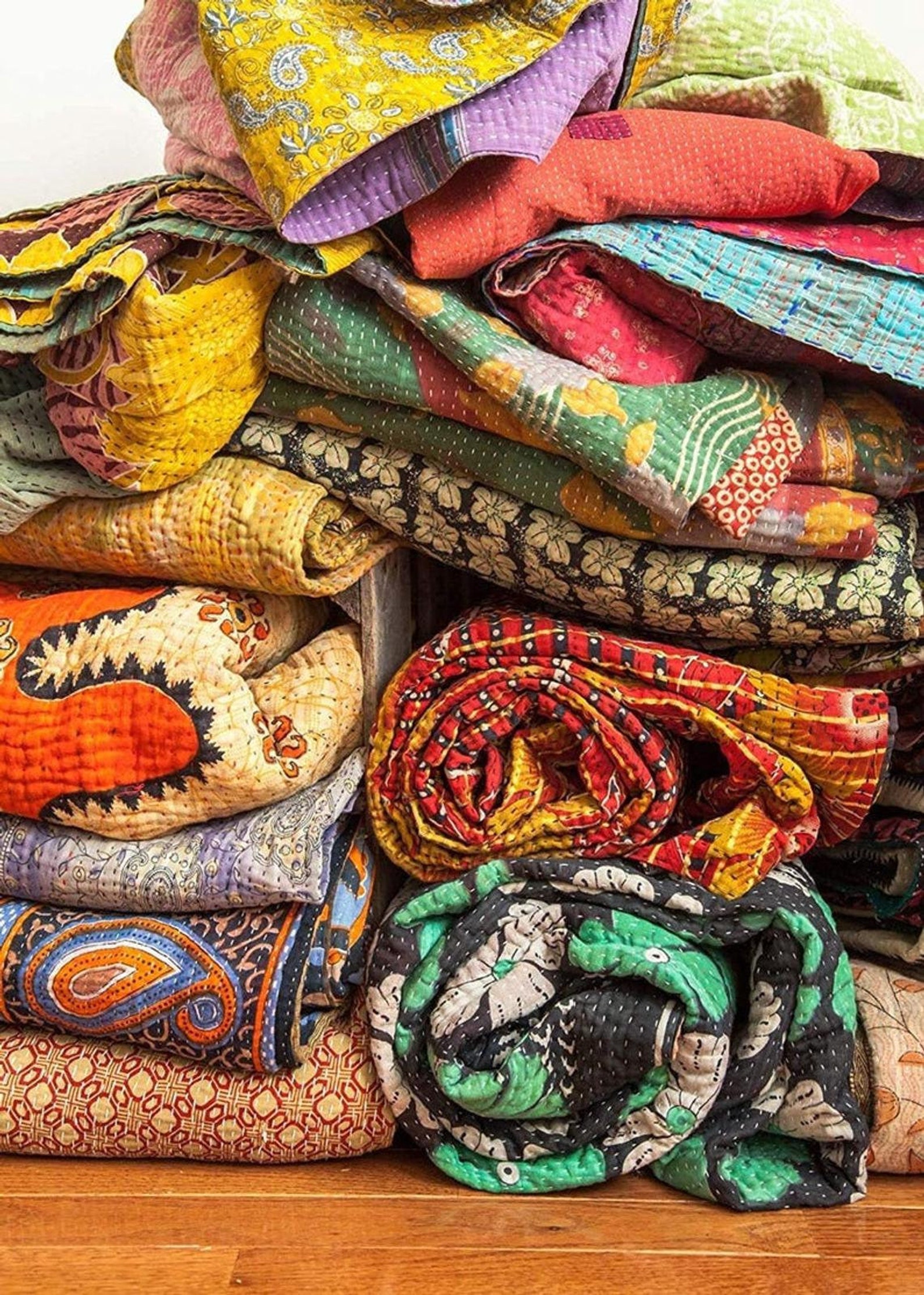 Wholesale Lot Of Indian Vintage Kantha Quilt Handmade Throw Etsy