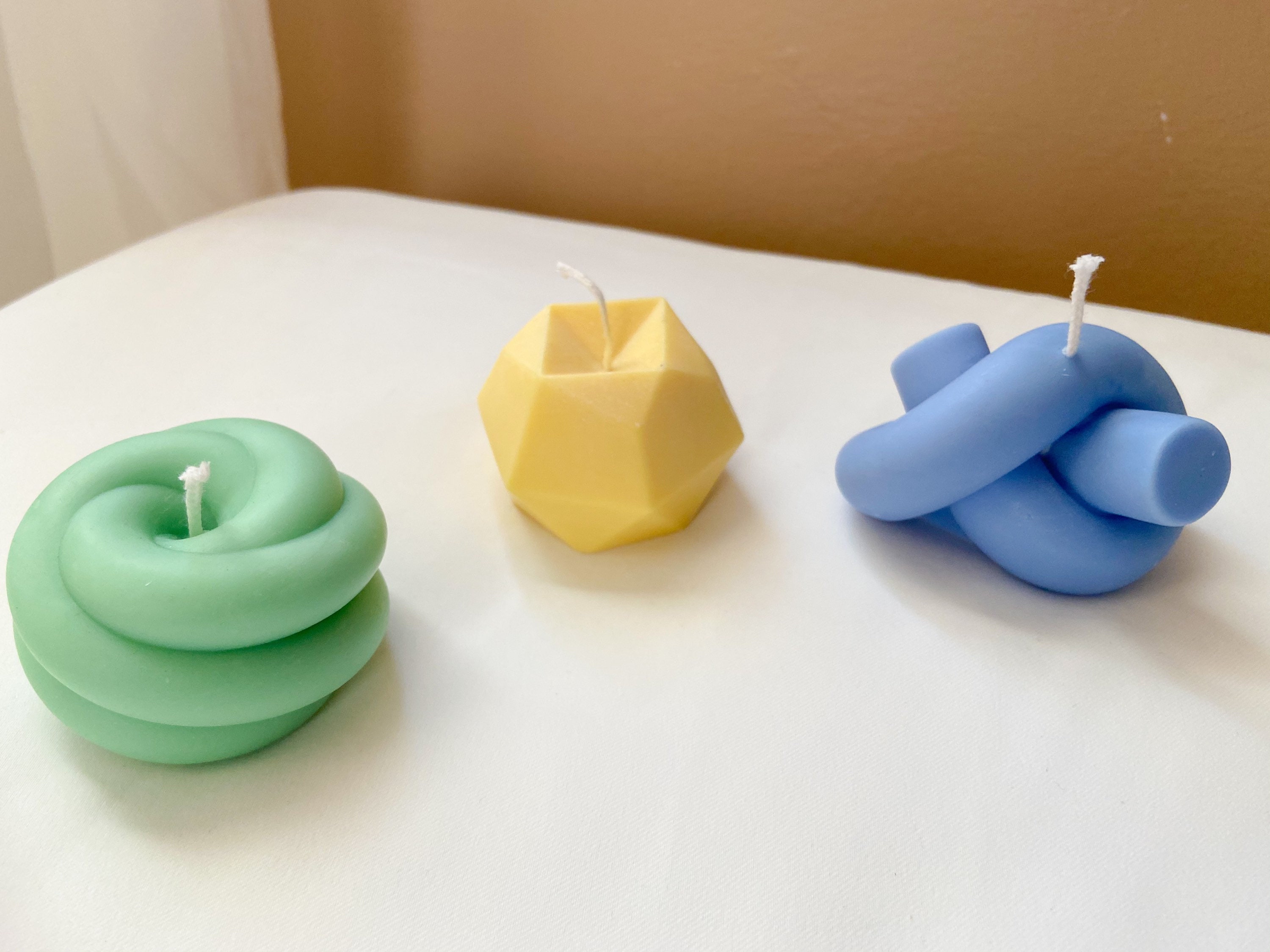 Geometric shape Candle Unique Candle Knot Candle Birthday Etsy