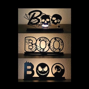 Boo Candle Holder Set | Halloween Skull & Spider Web SVG DXF AI (Digital Download)