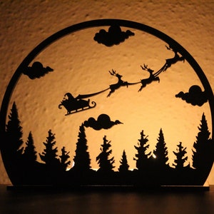 Weihnachtskerzenhalter, Weihnachtsmann, Laterne, Teelichthalter, Noel Digitale Dateien für Laser- und Cnc-Schneiden, DXF, SVG, EPS, Wohnkultur