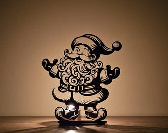 Santa Claus Candle Holder | Christmas SVG DXF AI (Digital Download)