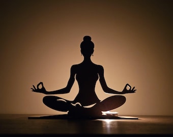 Zen Yoga Silhouette Lantern | Laser Cut SVG File (Digital Download)