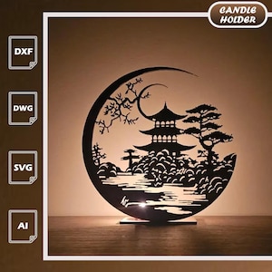 Sakura Tree Candle Holder SVG: Laser Cut Files (Digital Download)