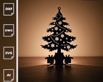 Christmas Tree Candle Holder SVG | Holiday Laser Cut File (Digital Download)