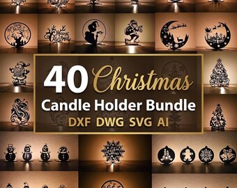 Holiday Candle Lantern Mega Bundle | 40 Designs SVG DXF (Digital Download)
