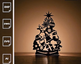 Christmas Tree Candle Holder| Xmas Decor Laser Cut Files SVG DXF AI (Digital Download)