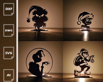 Grinch  Candle Holder Bundle | 4 SVG Files (Digital Download)