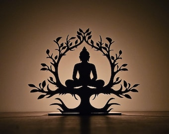Buddha Meditation Candle Design | Calm Silhouette SVG (Digital Download)