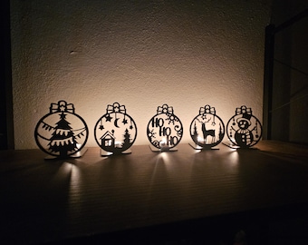Christmas Ornament Tealight Holder SVG DXF: Laser Cut Files