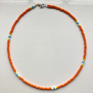 Orange Seed Bead Necklace | Choker | Anklet | Bracelet | Handmade | Layered | Yellow | Blue | White | Summer | Jewellery | Layer | Travel