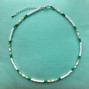 Green Seed Bead Necklace | Choker | Anklet | Bracelet | Handmade | Boho | Indie | Minimalist | Surfer | Holiday Jewellery | Summer | Travel