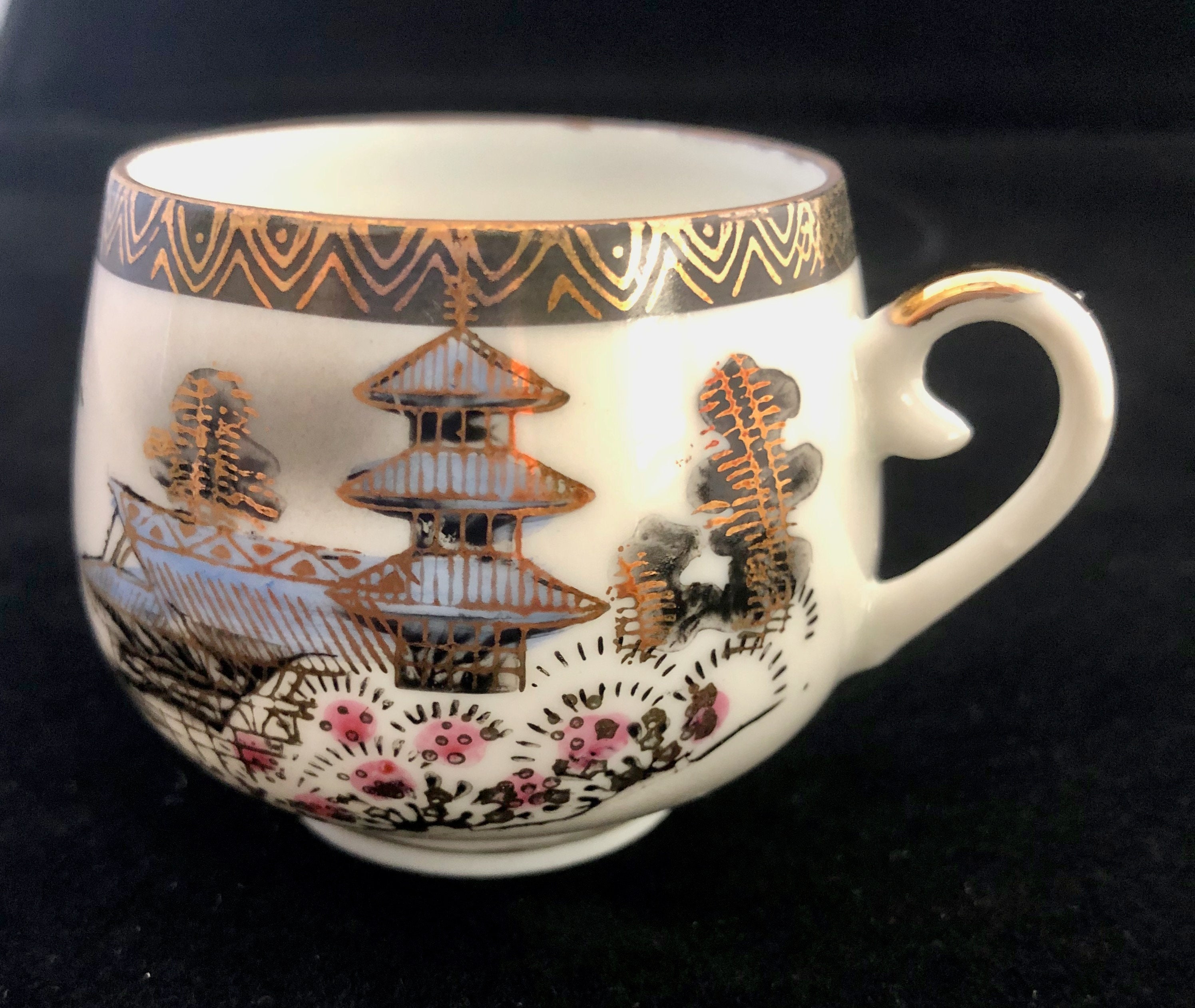 KutaniChina Vintage Hand Painted Japanese Coffee/Tea Set Etsy
