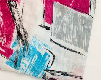 Vtg 80s Abstract Sheer Poly Fabric BTY & BTHY