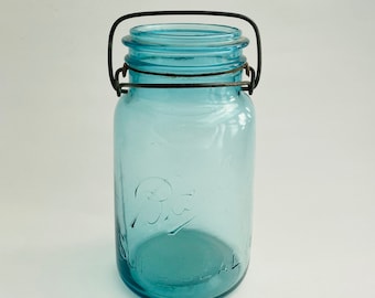 Vtg Blue Sure Seal Mason Ball Jar