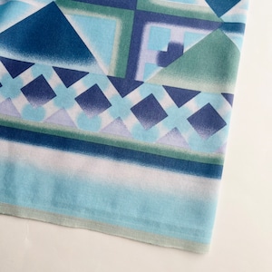 Vtg (Reclaimed) BTY 80s Sheet Abstract Blue Fabric / Half or Full Yard