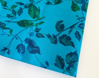 Vtg MCM Blue Floral Fabric BTHY