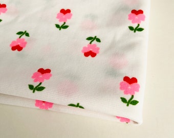 Vtg Estate Poly Flower Fabric BTY & BTHY