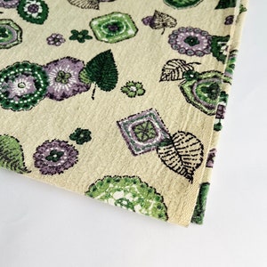 Vtg MCM Textured Fabric Geometric Leaves BTY & BTHY