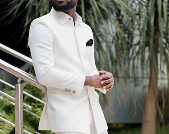 African inspired Hand-beaded Men Wedding Suit, 2 piece dress/Men suit attire/Native wear/Groom latest suit/Senator Outfit, Men Party Styles