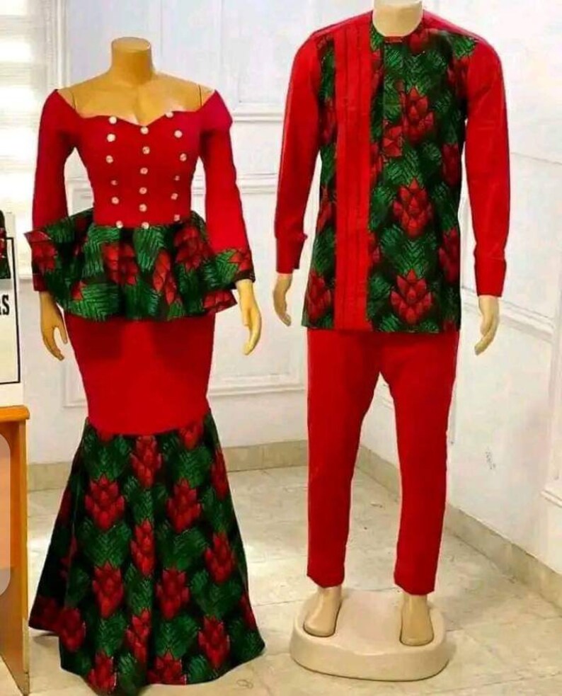 African Couples Complete Matching Wedding Outfits African Etsy