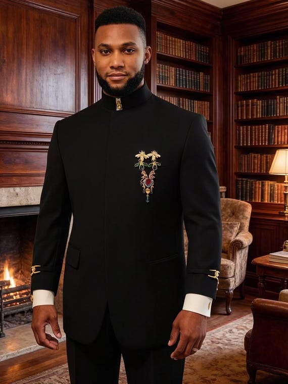 African Inspired Hand-beaded Men Wedding Suit, 2 Piece Dress/men Suit Attire/native Wear/groom Latest Suit/senator Outfit, Men Party Styles