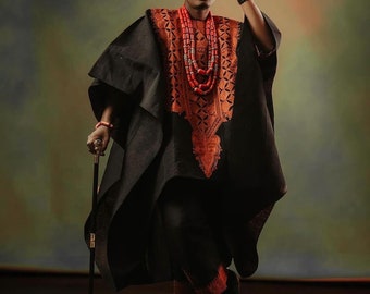 Aso Oke Agbada Roupas masculinas africanas, casamento africano, traje de noivo, terno de noivo, terno de padrinhos, bordado nigeriano Agbada Buba e Sokoto