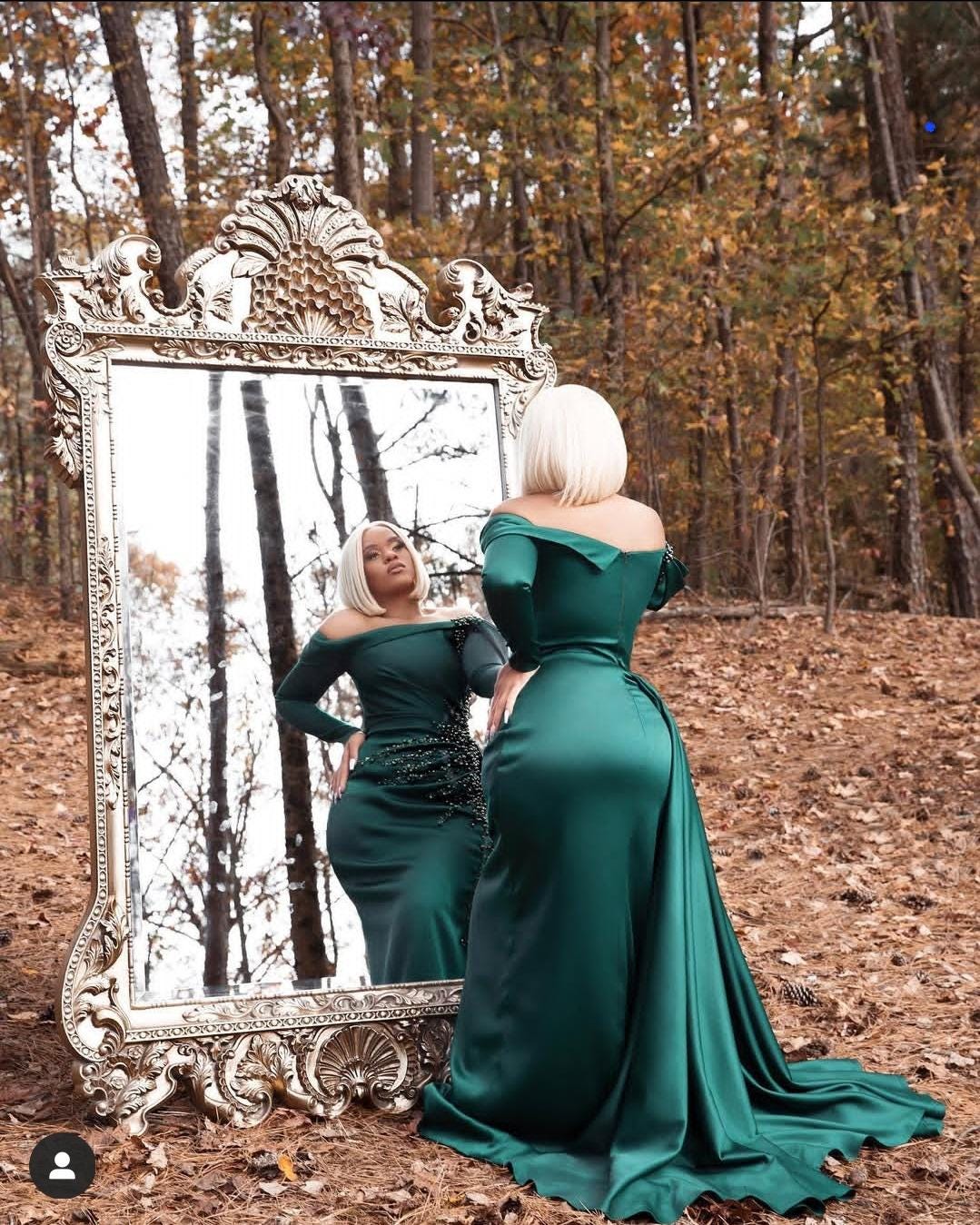 Emerald Green African Dress: Handmade Women's Wedding Outfit