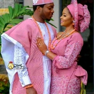 lasisi african couples complete wedding outfits, African Men Suit, African Mens Wear, African Wedding men and women wedding sets