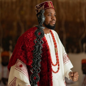 Embroidered Agbada: African Men's Wedding Suit
