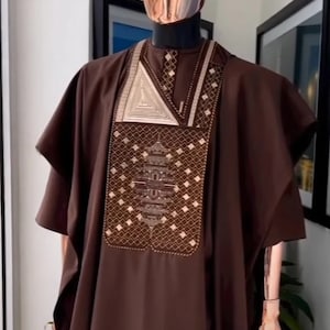 african men complete wedding outfits, African Men Suit, African Mens Wear, three pieces agbada sets